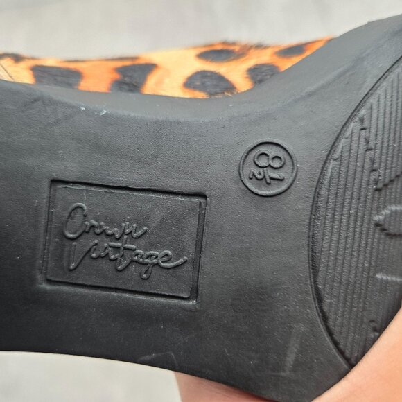 CV Ankle Boots 8.5 Brown Faux Fur Animal Print Dressy Platform Block Heel Bootie - Picture 11 of 11